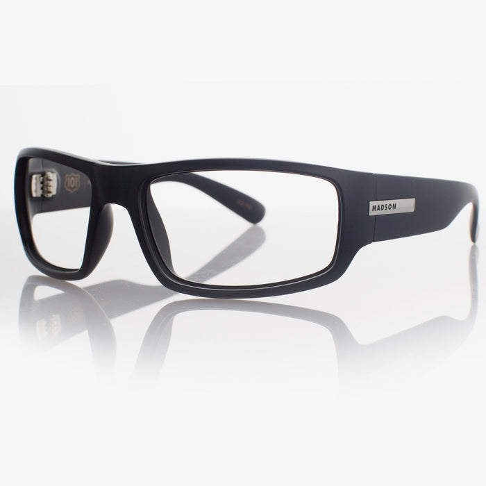 Madson 101 Z87+ sunglasses in black on black with photochromatic lens, additional product view