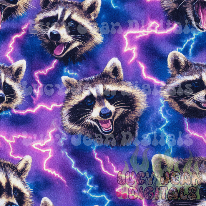 90s vibes raccoons Seamless File
