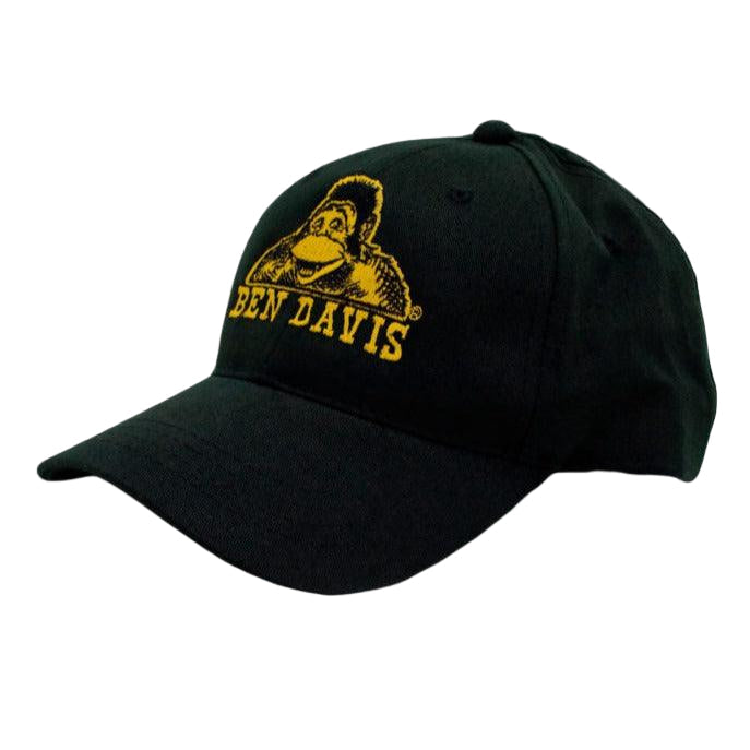 Ben Davis baseball cap in gold with embroidered gorilla logo and curved brim
