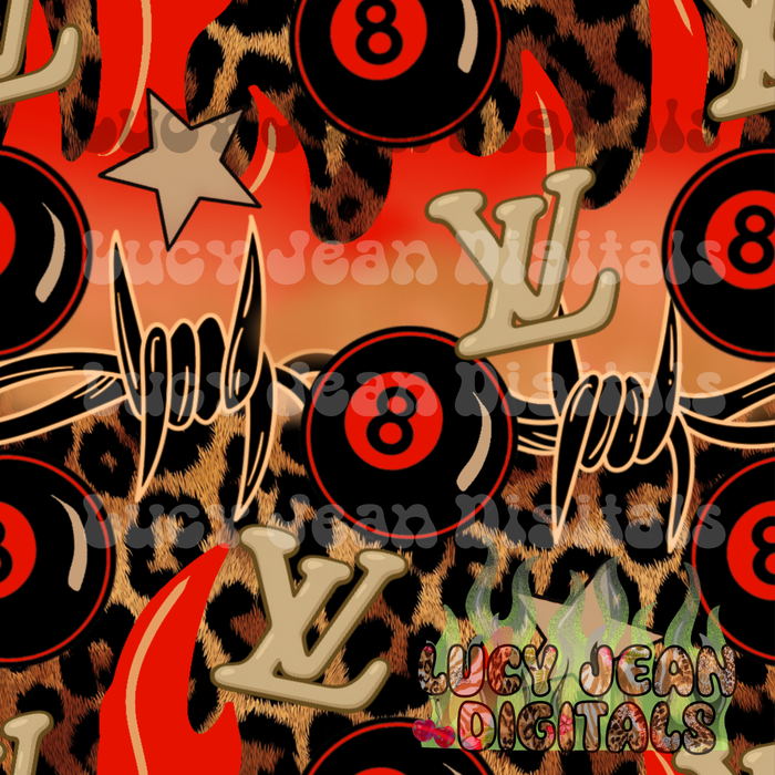boujee leopard flames Seamless File