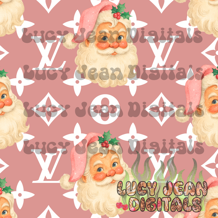 Boujee Santa dark Pink Seamless File