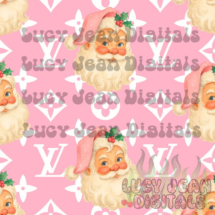 Boujee Santa Pink Seamless File