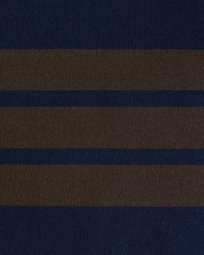 Made in Canada 100% Cotton Brackley Cushion Cover Navy and Brown - Province of Canada