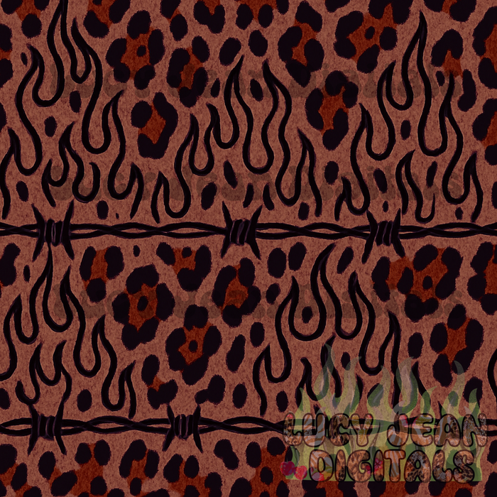 Burgundy Cheetah Barbed Wire Seamless File