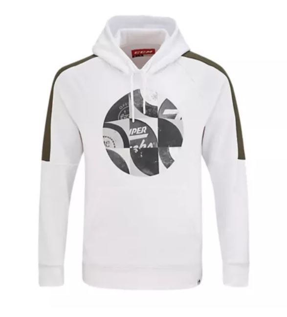 CCM White Nostalgia Pucks Adult New Sweatshirt