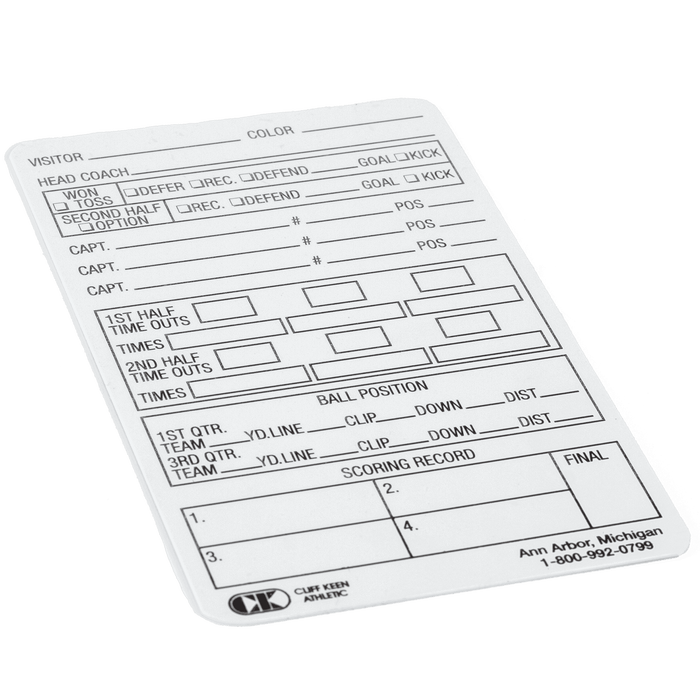 Cliff Keen Football Information Cards Set of 25 — Officials Gear