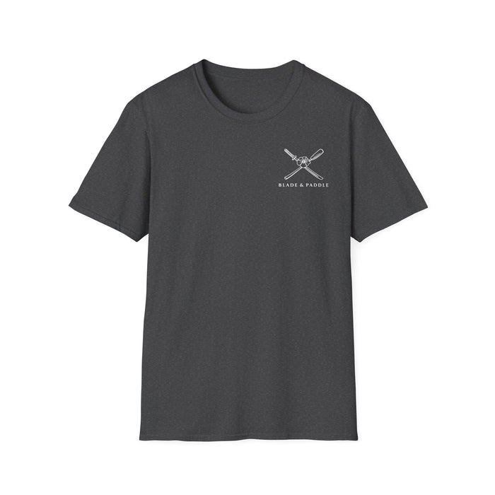 Dark Blade & Paddle T-Shirt (Front/Back logos are white lineart)