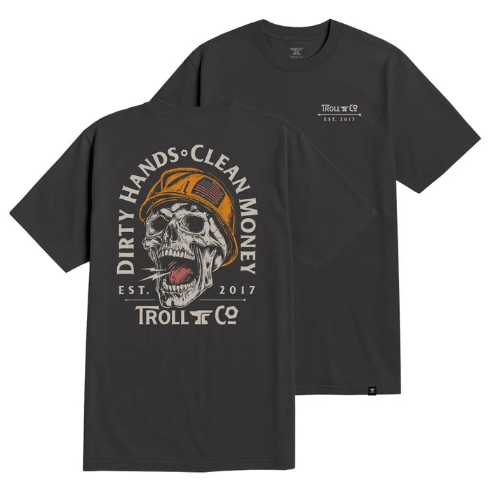 Troll Co. DHCM Hardhat short-sleeve graphic t-shirt in tar, available in big and tall sizes
