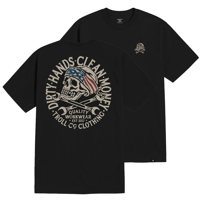 Troll Co. DHCM Pirate short-sleeve graphic t-shirt in black, available in big and tall sizes