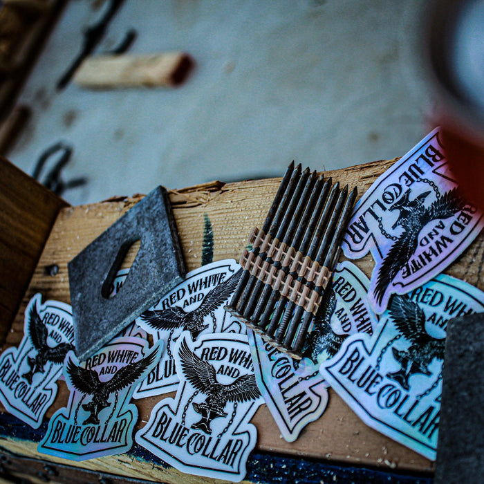 Eagles Nest holographic sticker shown applied to a surface