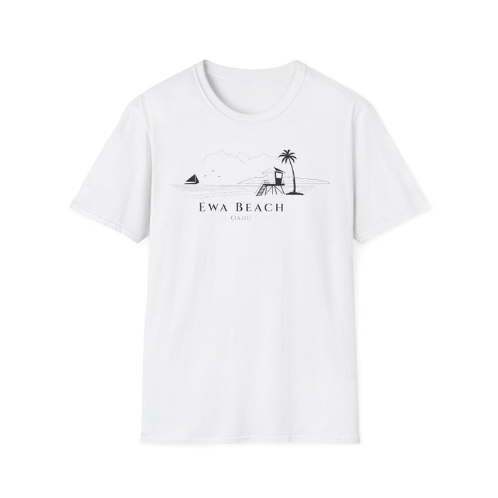 Ewa Beach Skyline T-Shirt (black lineart & text)