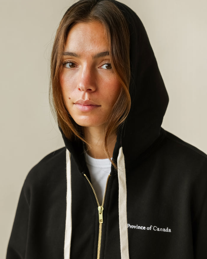 Made in Canada 100% Cotton French Terry Zip Hoodie Black - Unisex - Province of Canada