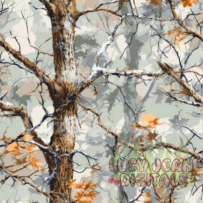 Grey, Orange Winter Realistic Camo Seamless File