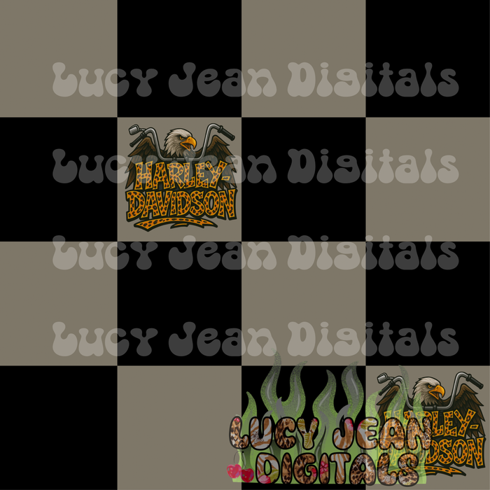 Hd motorcycle eagle checkered Seamless File