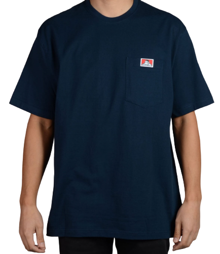 Ben Davis heavy duty short-sleeve pocket t-shirt in navy, available in big and tall sizes