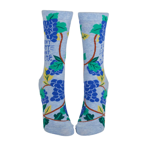 I Don’t Not Want Wine novelty socks featuring a fun wine-themed quote, perfect gift for wine lovers