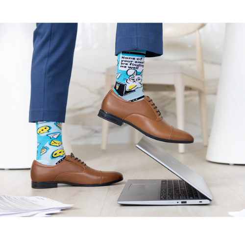 Inbox Bunny men’s socks – fun socks with cartoon bunny and inbox/message icon design