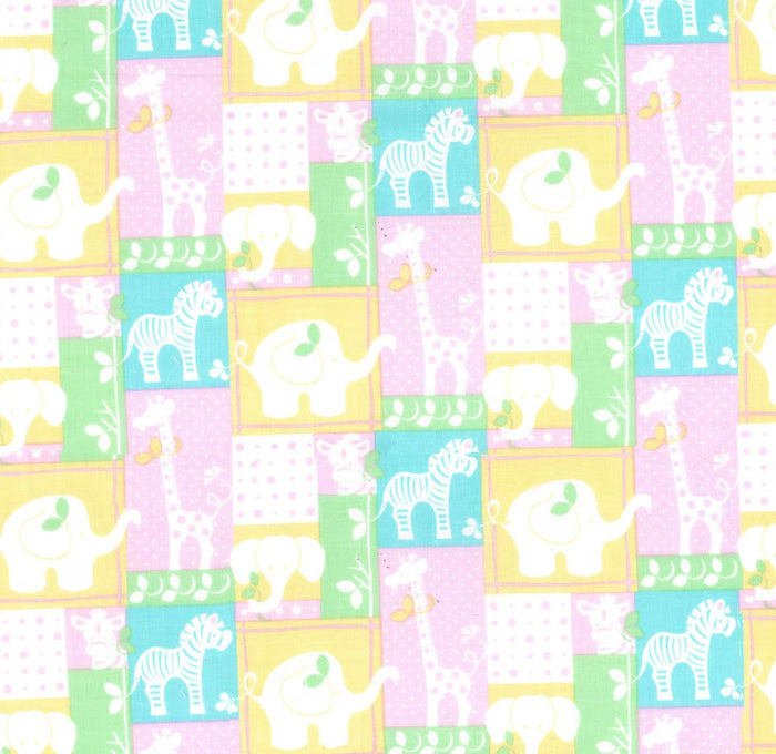 Jungle Patch on Pink Baby Prints 100% Cotton Baby Price Per Yard