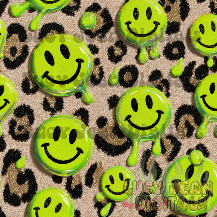 Leopard Lime Smiley Seamless File