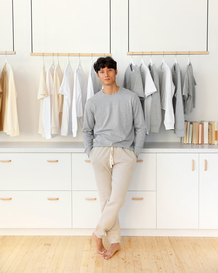 Province of Canada - Monday Long Sleeve Crop Top Heather Grey - Made in Canada