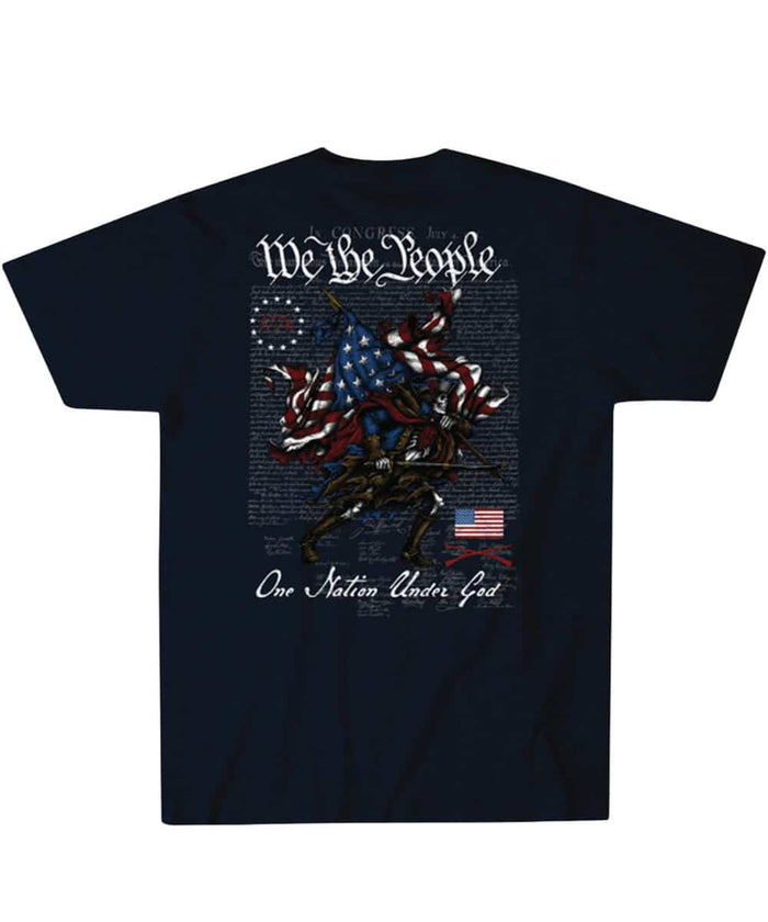 Howitzer Nation Under God short sleeve tee in navy