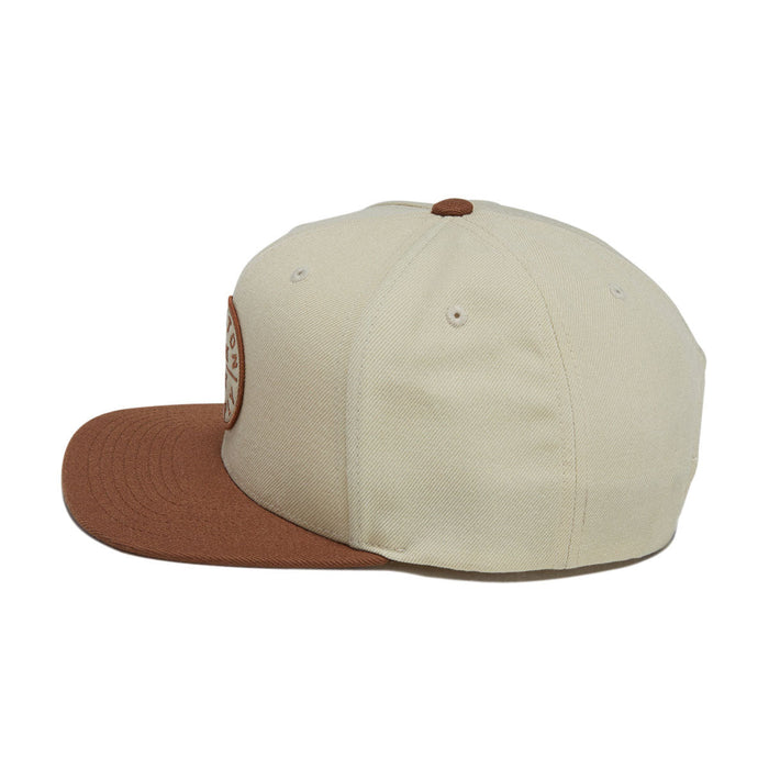 Brixton Oath III snapback hat in khaki and caramel, additional product view