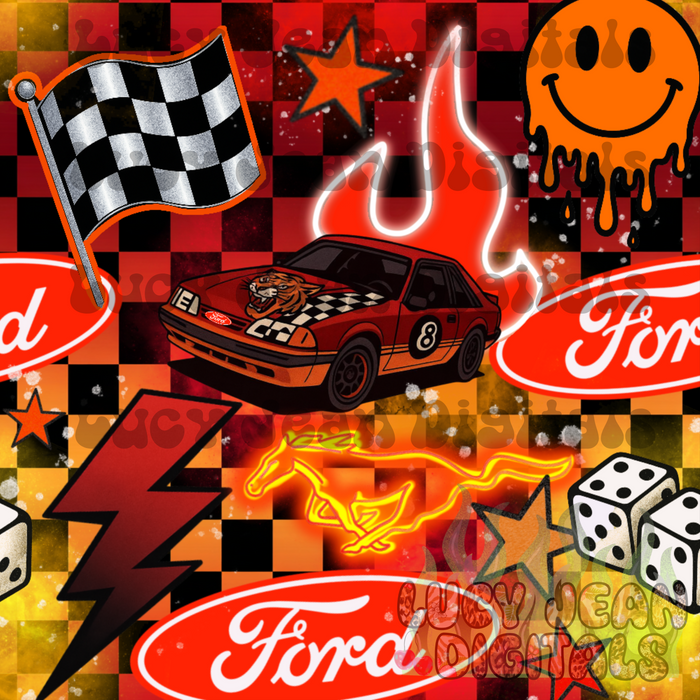 Red/Black/Orange Fox body car Seamless File