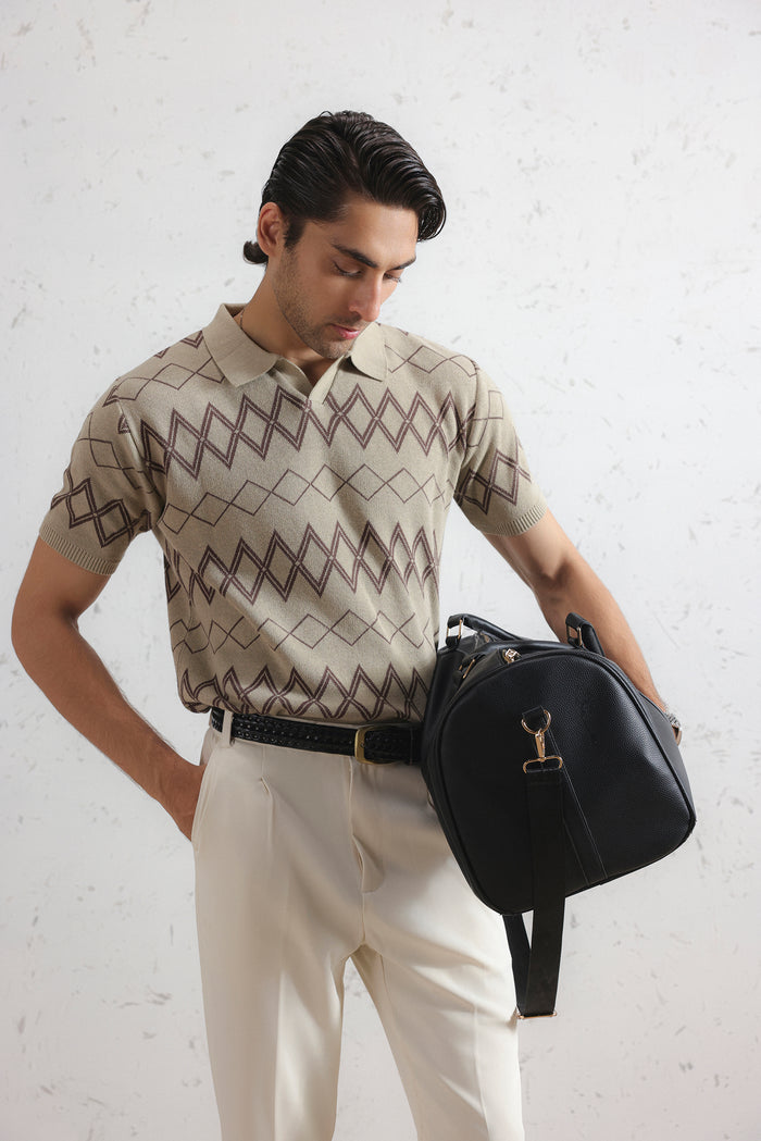 Sahara Diamond Knit Polo Shirt
