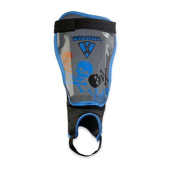 Vizari Skulls Shin Guard (Black/Blue) | SoccerWearhouse
