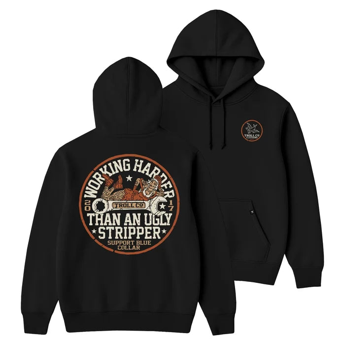 Troll Co. WHUS Poser hooded sweatshirt in black