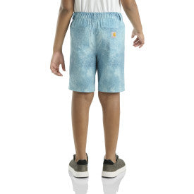 Carhartt youth boys LWD cloud camo short in real teal, further product image