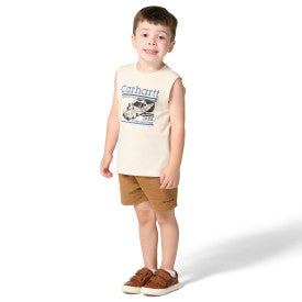 Youth Boys Sleeveless Racing T-Shirt - Turtledove