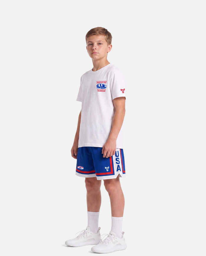 YTH DRYLAND SHORT - USA HOCKEY ROYAL
