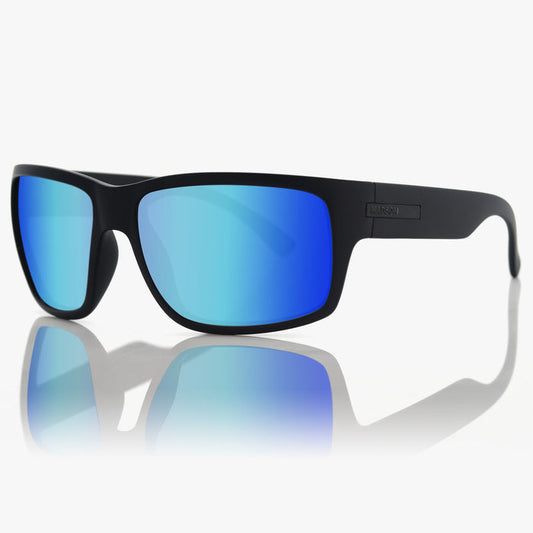 Madson 101 XL sunglasses in black on black with Pacific Blue polarized lens