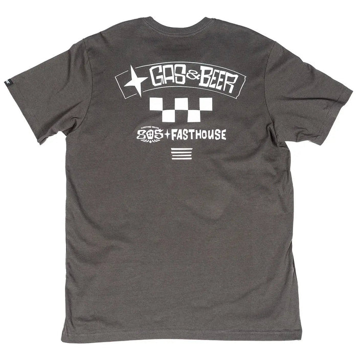 Fasthouse 805 Bar midweight short-sleeve graphic t-shirt in heavy metal, available in big and tall sizes