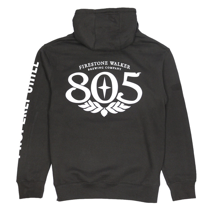 Back view of the Fasthouse 805 Premier Properly Chill hooded pullover sweatshirt in black