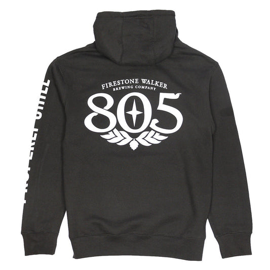 Back view of the Fasthouse 805 Premier Properly Chill hooded pullover sweatshirt in black
