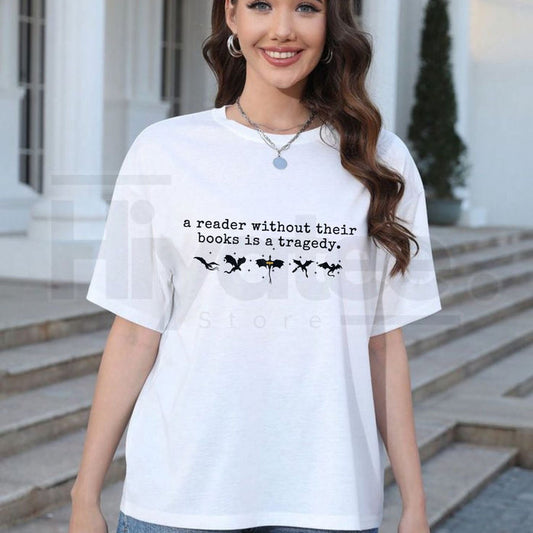 "A Reader Without Their Books Is Tragedy" – Premium 100% Cotton Dark Academia