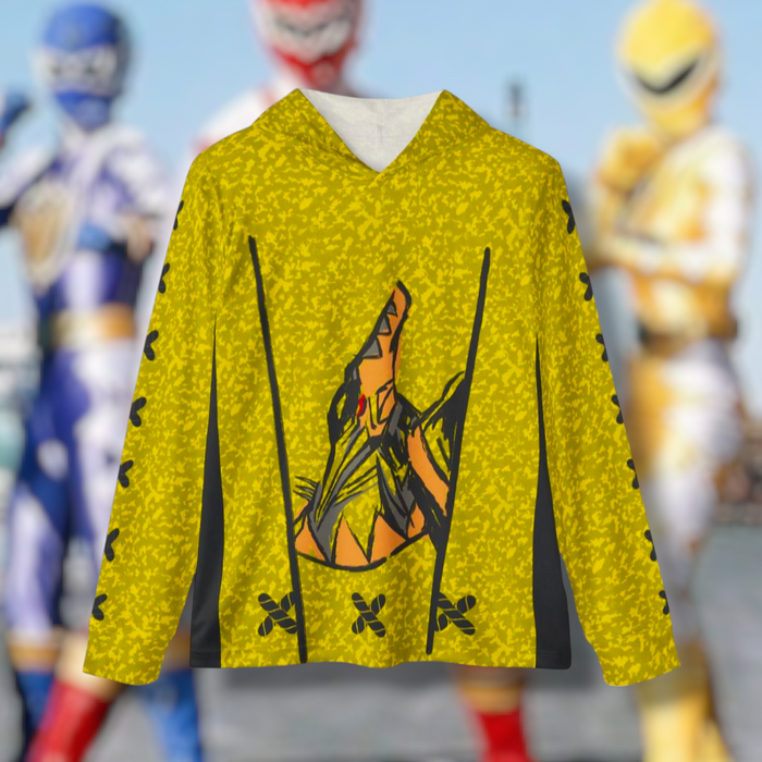 Abaranger Yellow Hoodie (Full Print) Lightweight, Breathable, workout, pull over, fitness Hoodie Super Sentai Custom