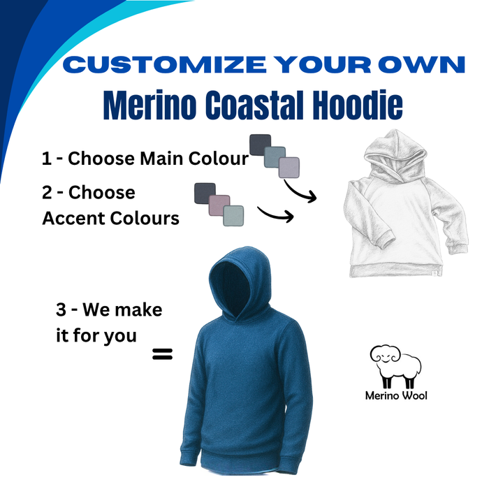 Adult Custom Coastal Merino Wool Hoodies