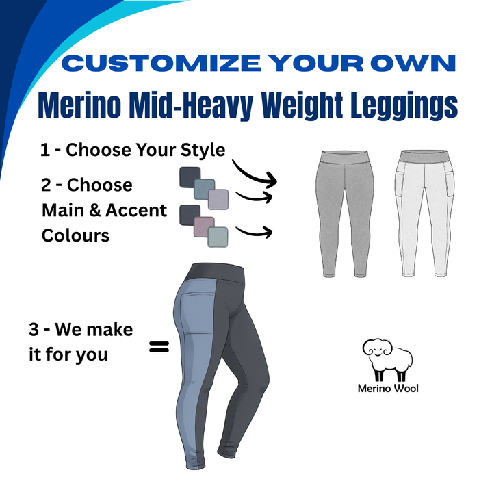 Adult Custom Merino Wool Leggings | Mid-Heavy Weight
