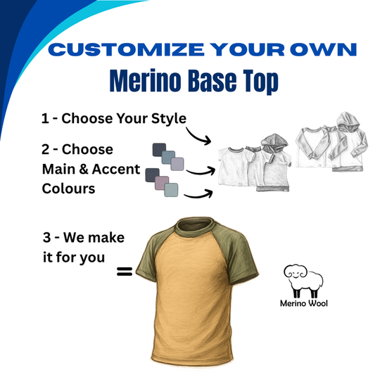 Adult Custom Merino Wool Top | Base Layer Weight
