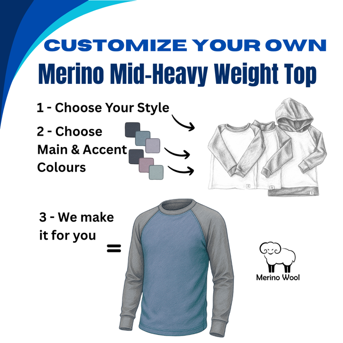 Adult Custom Merino Wool Top | Mid-Heavy Weight