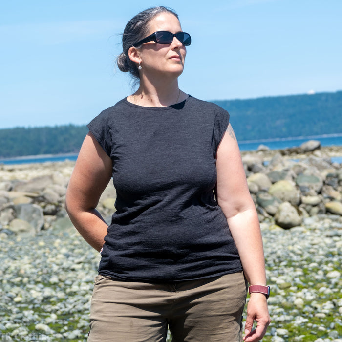 Adult Merino Wool Cap Sleeve Tank Top | Lightweight