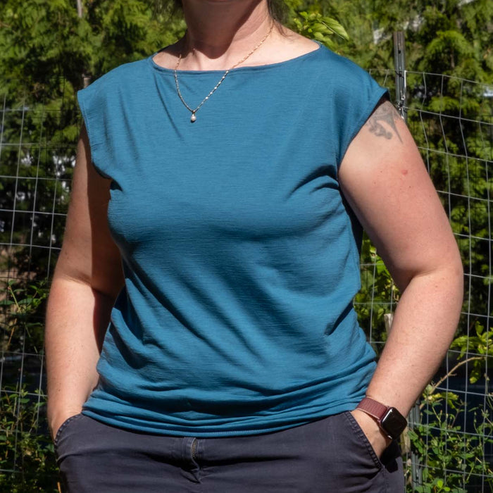 Adult Merino Wool Cap Sleeve Tank Top | Lightweight