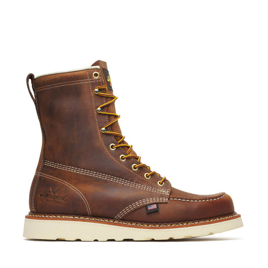 Thorogood American Heritage 8 inch Crazy Horse moc toe soft toe work boot with MAXwear wedge outsole
