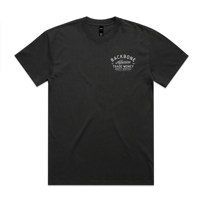Trade Money America's Workforce heavy t-shirt in faded coal, additional product view