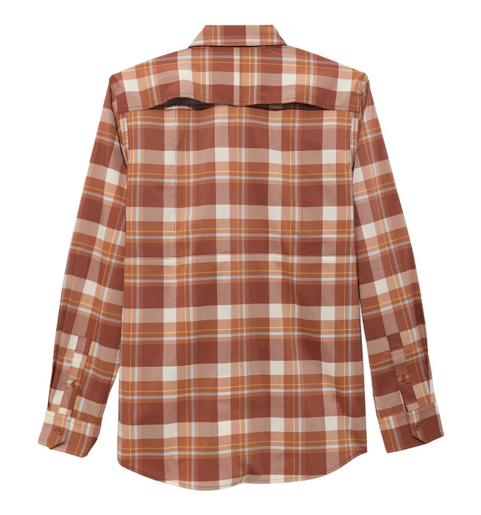 Wrangler ATG Hike to Fish long sleeve shirt in mahogany check, alternate product view