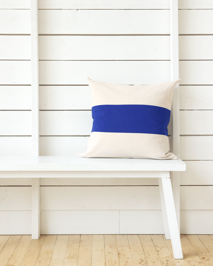 Made in Canada Aubrey Cushion Cover Ivory and Royal - Province of Canada
