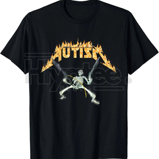 "Autism Skeleton" Funny Meme T-Shirt – 100% Cotton Tee for Men, Women & Kids